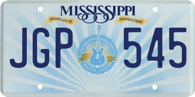 MS license plate JGP545