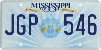 MS license plate JGP546