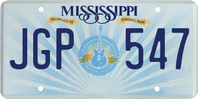 MS license plate JGP547