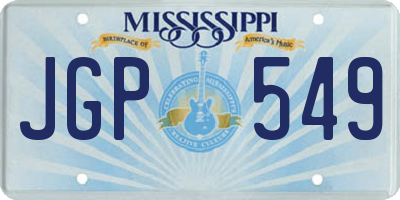 MS license plate JGP549