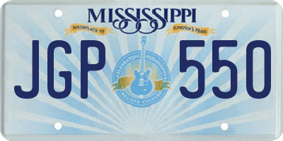 MS license plate JGP550