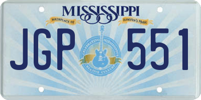 MS license plate JGP551