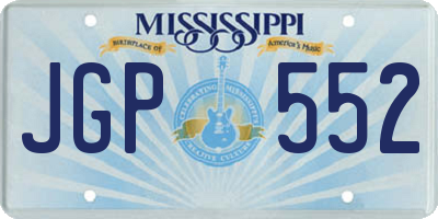 MS license plate JGP552