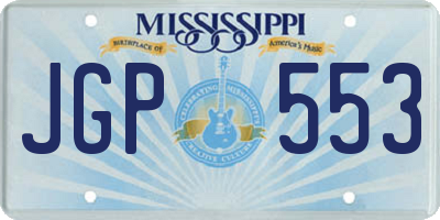 MS license plate JGP553