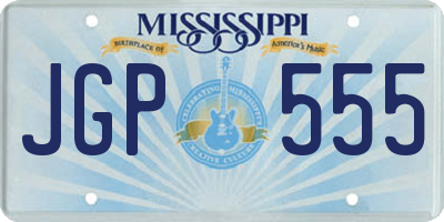 MS license plate JGP555