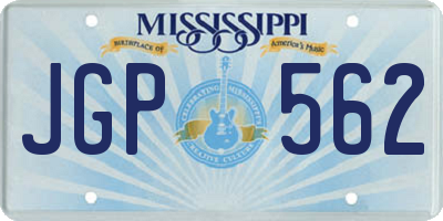 MS license plate JGP562