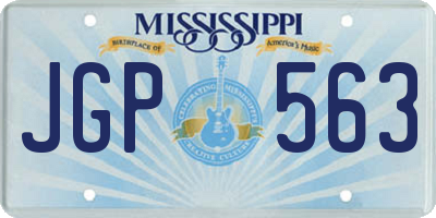 MS license plate JGP563