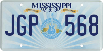 MS license plate JGP568