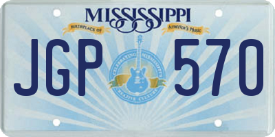 MS license plate JGP570