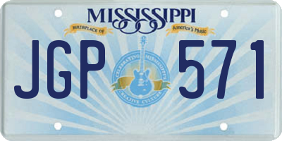 MS license plate JGP571