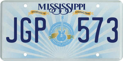 MS license plate JGP573