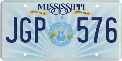 MS license plate JGP576