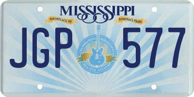 MS license plate JGP577