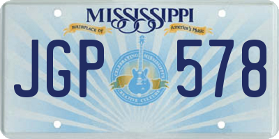 MS license plate JGP578