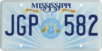 MS license plate JGP582