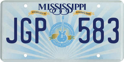 MS license plate JGP583