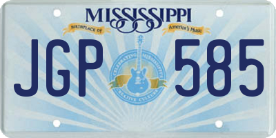 MS license plate JGP585