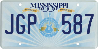 MS license plate JGP587