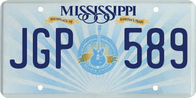 MS license plate JGP589