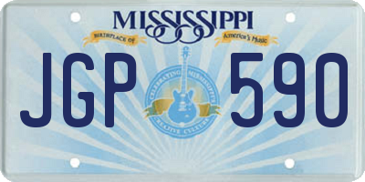 MS license plate JGP590