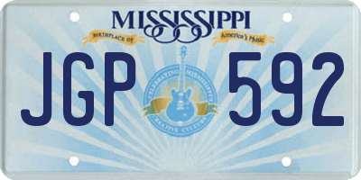 MS license plate JGP592