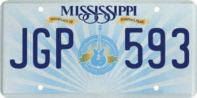 MS license plate JGP593