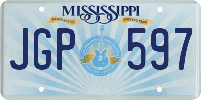 MS license plate JGP597