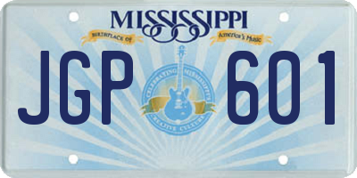 MS license plate JGP601