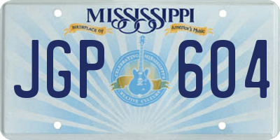 MS license plate JGP604