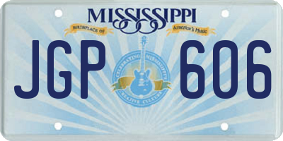 MS license plate JGP606