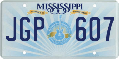 MS license plate JGP607