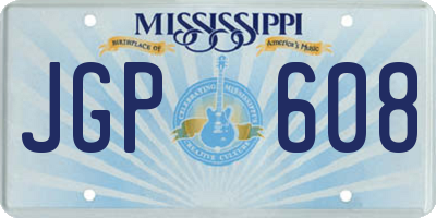 MS license plate JGP608