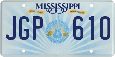 MS license plate JGP610