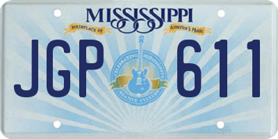 MS license plate JGP611