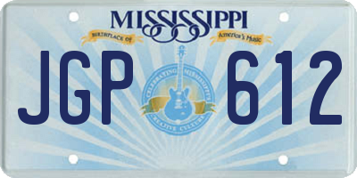 MS license plate JGP612