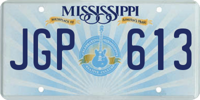 MS license plate JGP613