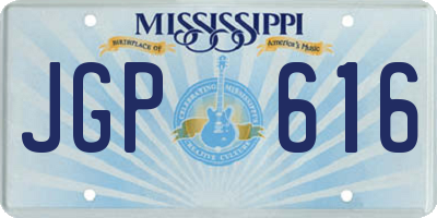 MS license plate JGP616