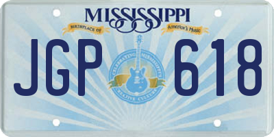 MS license plate JGP618