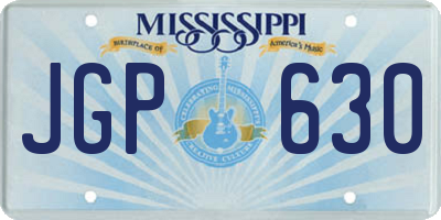 MS license plate JGP630