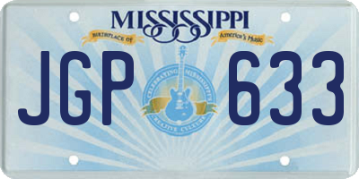 MS license plate JGP633