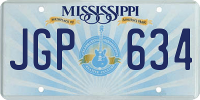 MS license plate JGP634