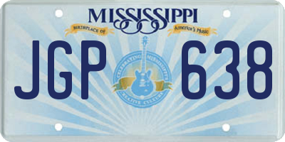 MS license plate JGP638