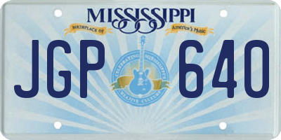 MS license plate JGP640