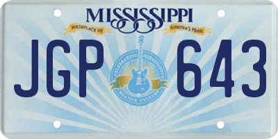 MS license plate JGP643