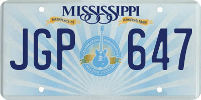 MS license plate JGP647