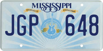 MS license plate JGP648