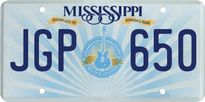 MS license plate JGP650