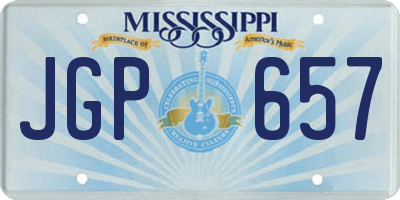 MS license plate JGP657