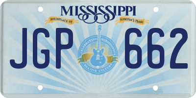 MS license plate JGP662