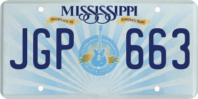 MS license plate JGP663